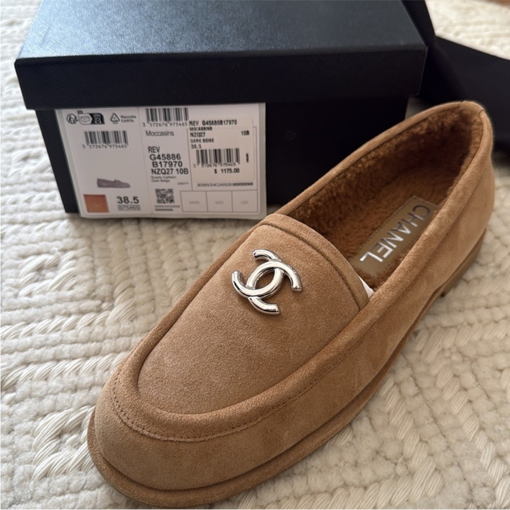 TRADE: Chanel Suede Shearling Loafers - Picture 4 of 5